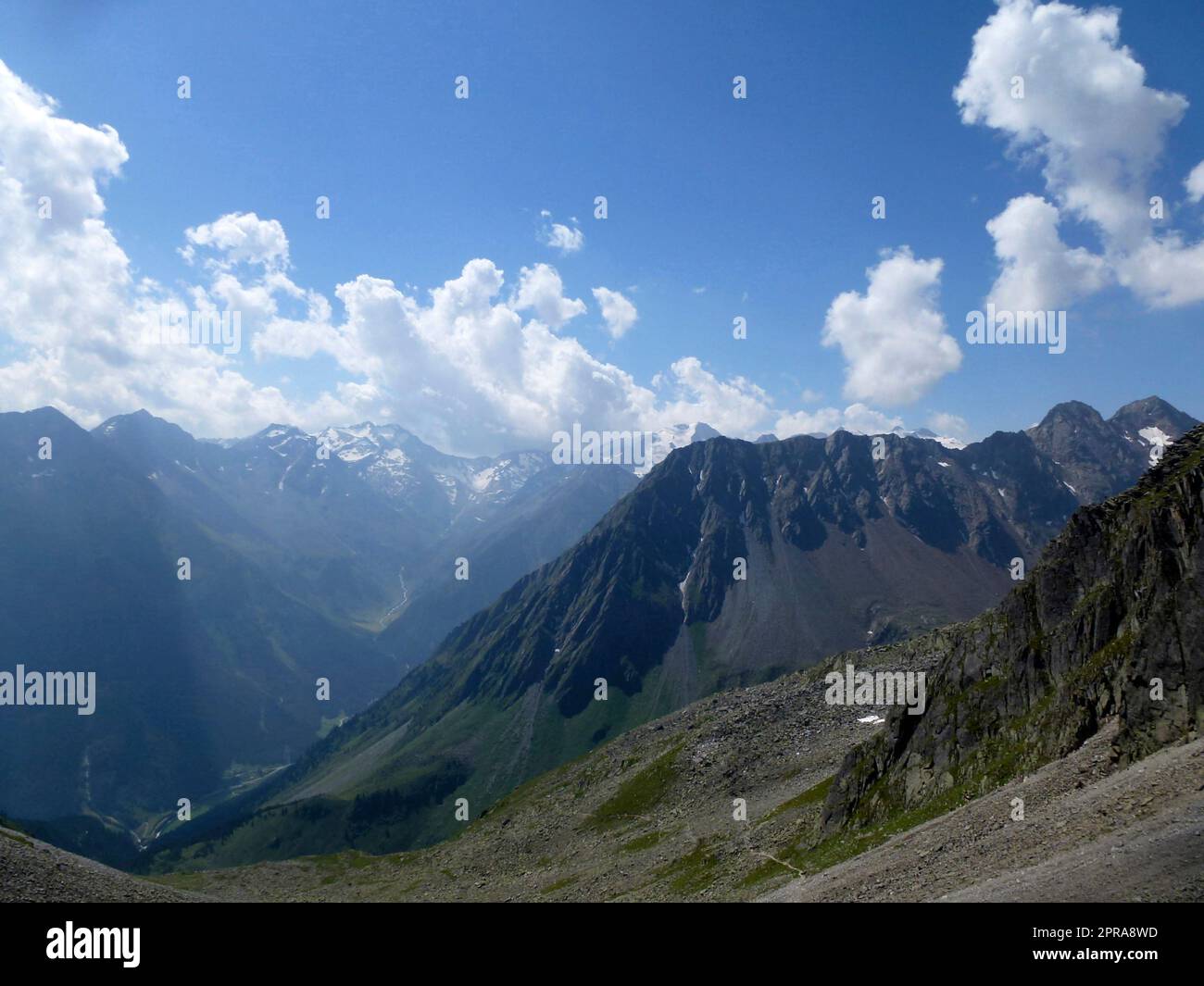 Stubai high-altitude hiking trail, lap 3 in Tyrol, Austria Stock Photo