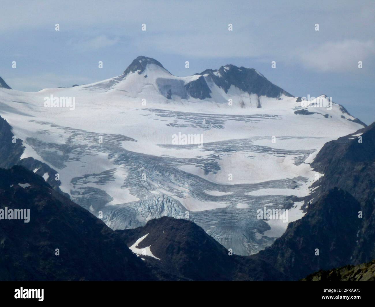 Glacier at Stubai high-altitude hiking trail, lap 4 in Tyrol, Austria Stock Photo