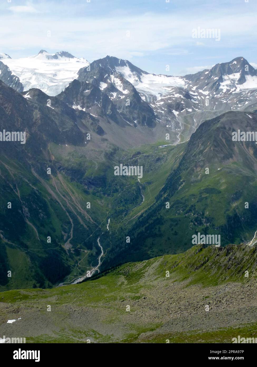 Stubai high-altitude hiking trail, lap 4 in Tyrol, Austria Stock Photo