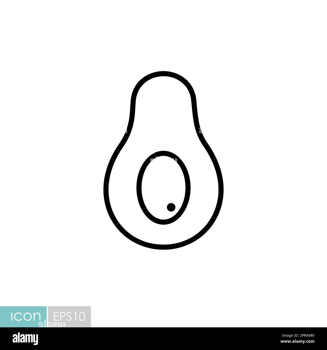 Avocado tropical fruit vector icon. Graph symbol for food and drinks ...