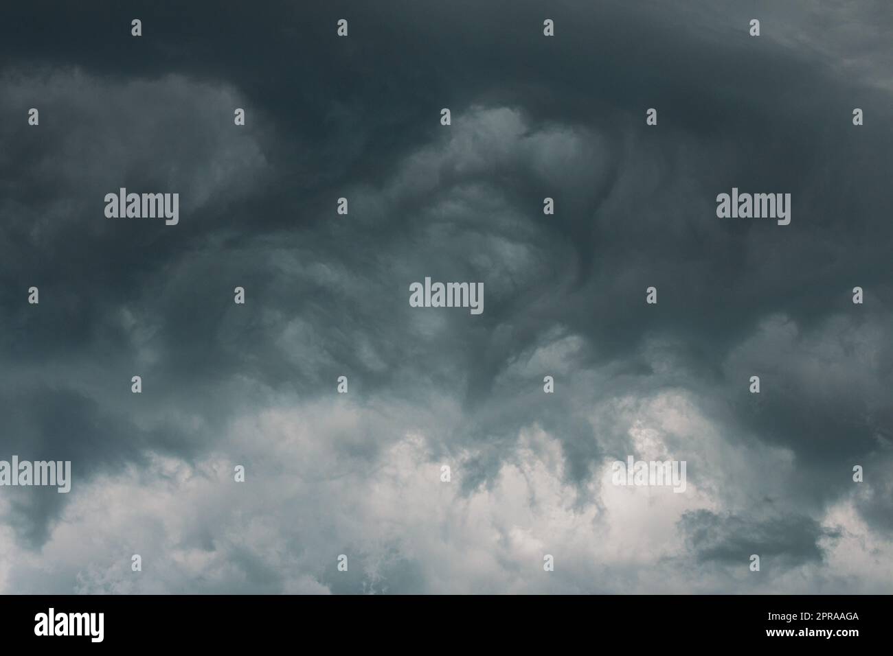 Stormy Sky Before Rain Thunderstorm. Storm Cloudy Sky Background Stock Photo