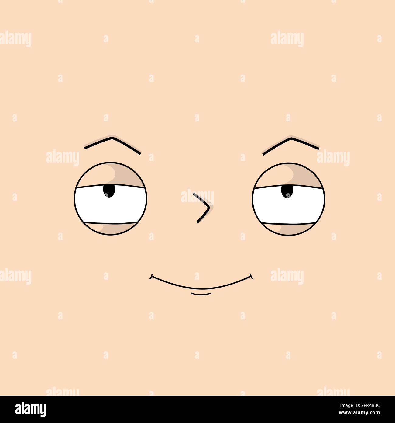 Pensive, sly face with expressive emotions - Vector illustration Stock ...