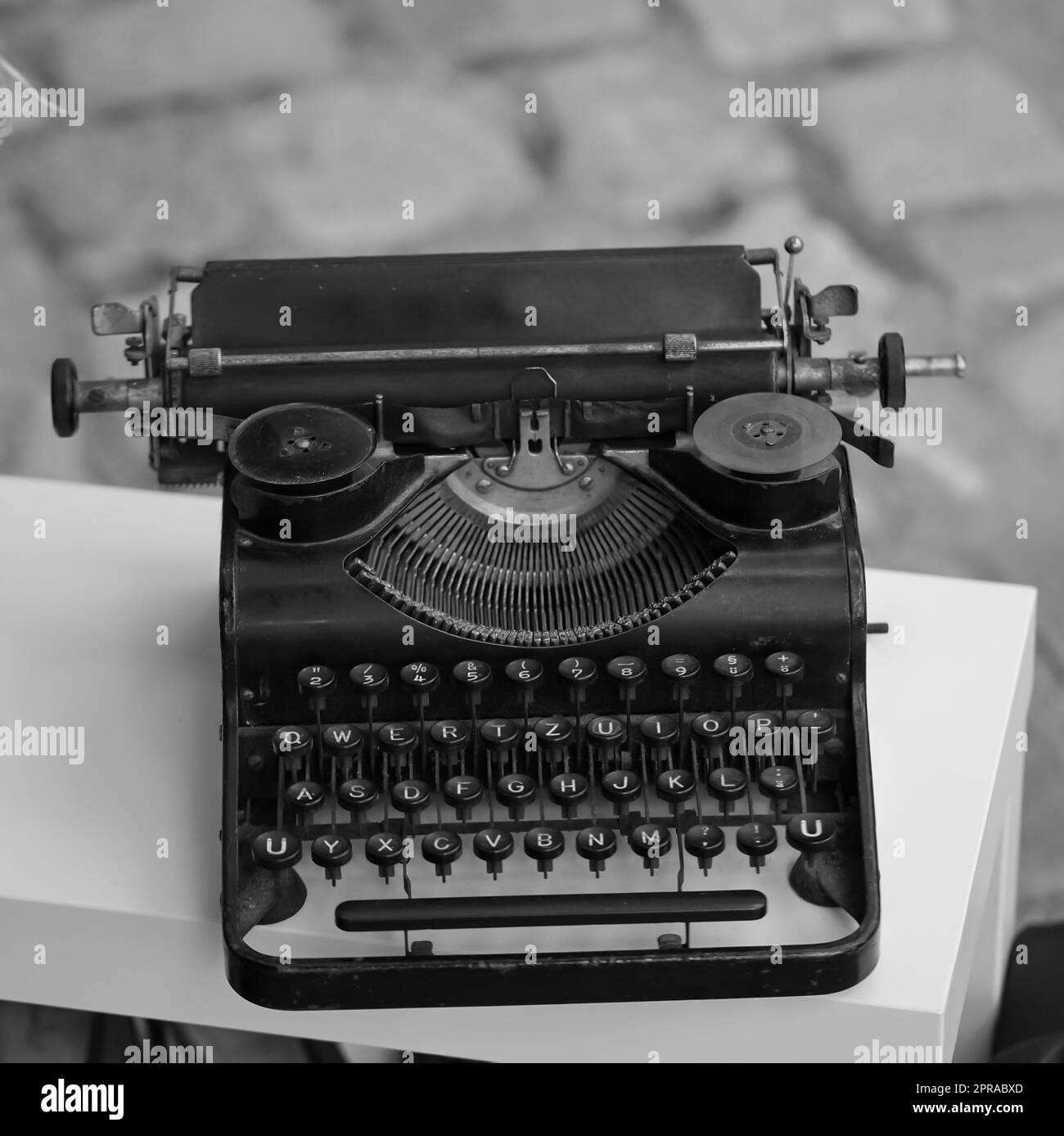 On An Outdoor Table Stands An Old Nostalgic Typewriter Stock Photo Alamy On an outdoor table stands an old nostalgic typewriter stock photo alamy
