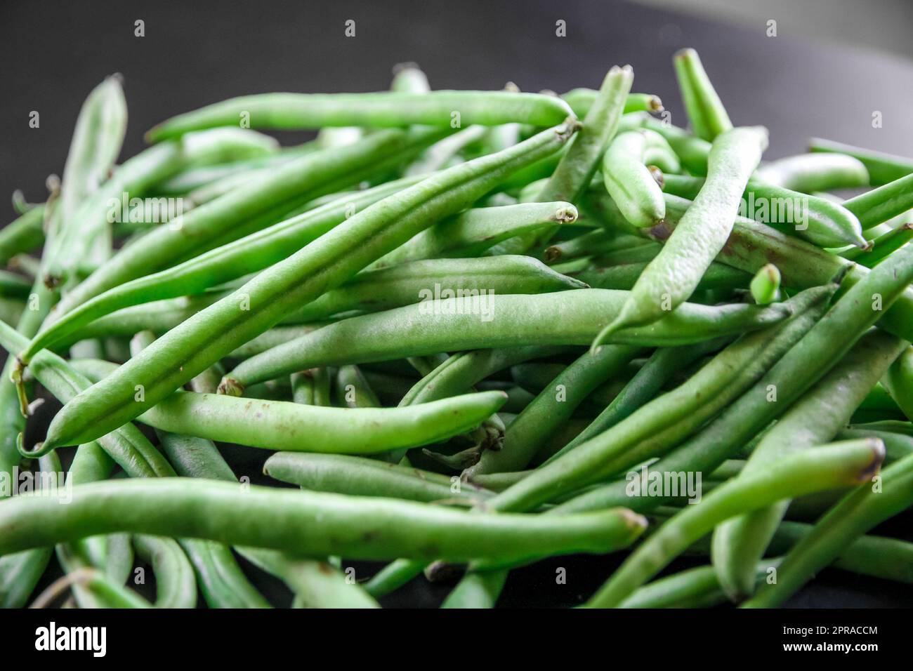 Green beans closeup view Stock Photo