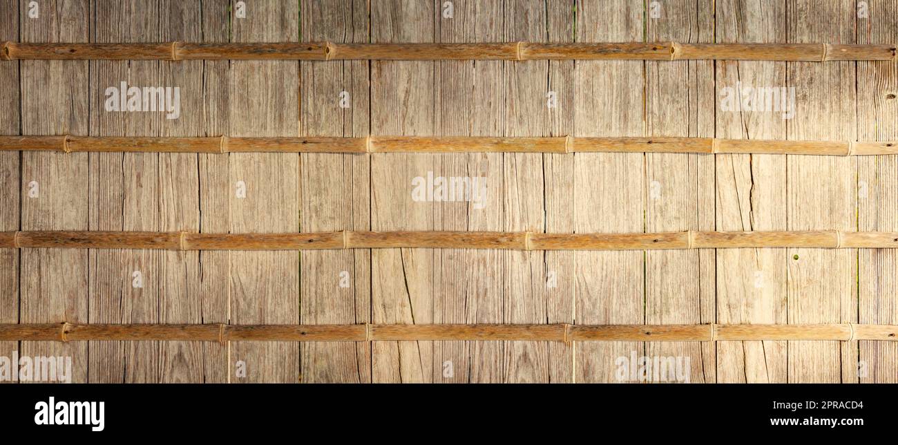 Bamboo wood wall background, zen wallpaper texture Stock Photo