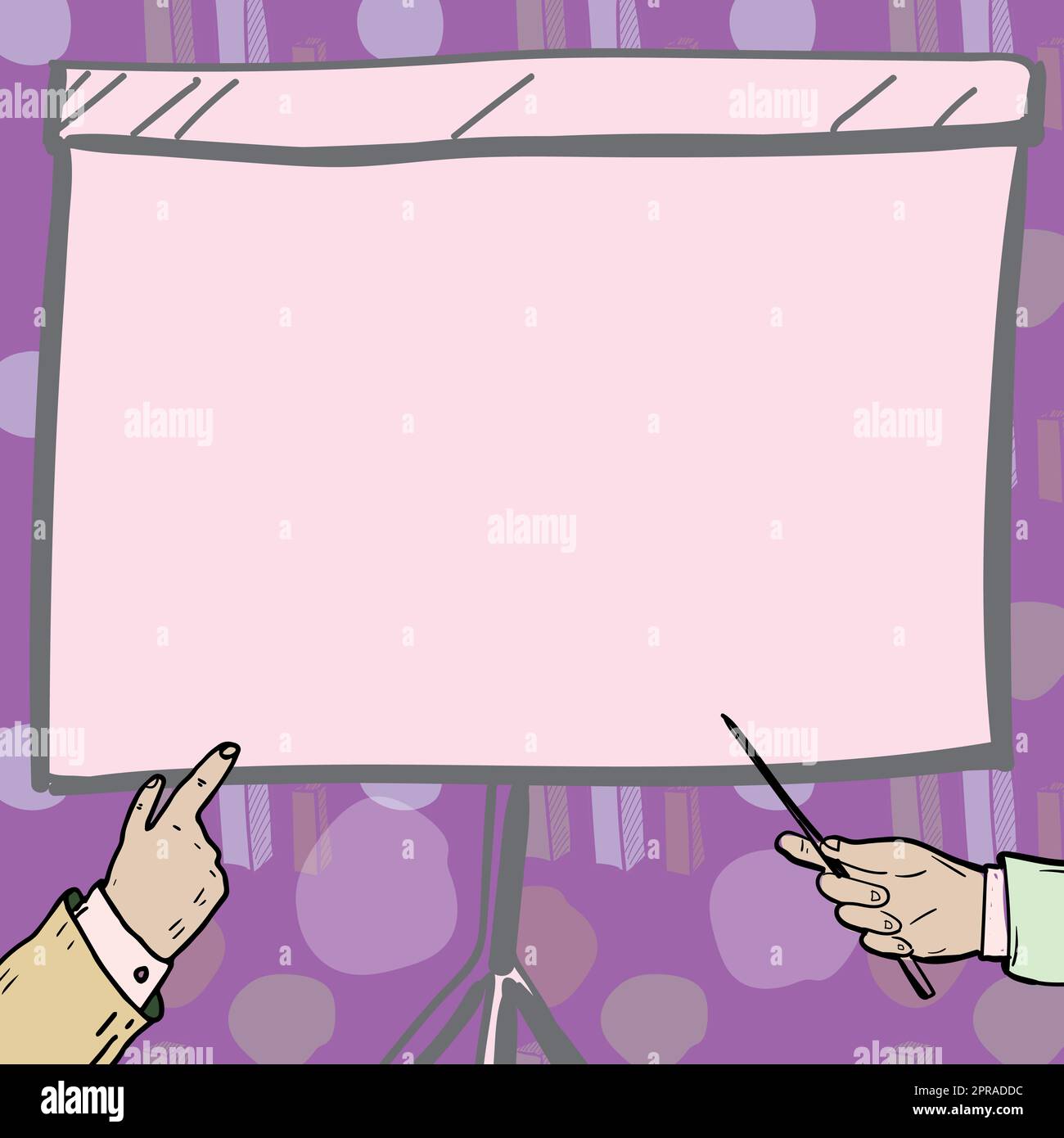 Businessman Pointing Finger Empty Presentation Board Representing Planning Future Projects. Human Points Screen With Pointer Demonstrating Latest Plans. Stock Photo