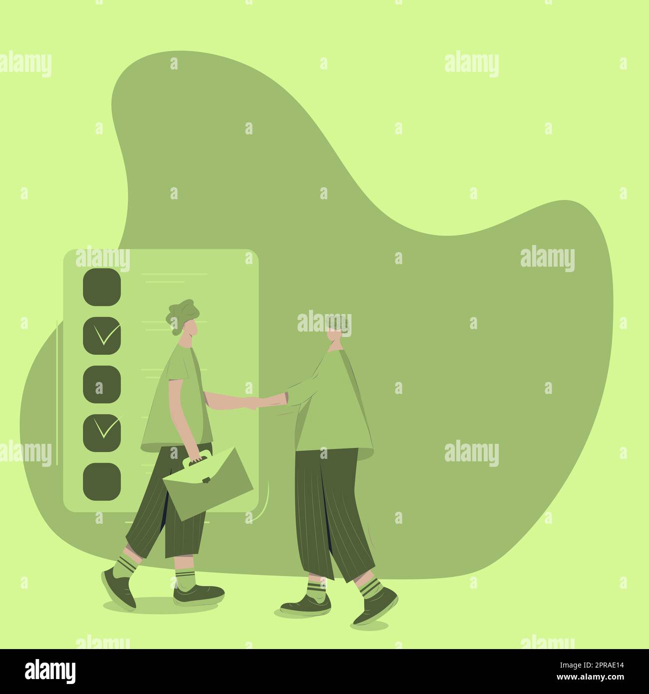 Two Men Drawing With Paper Background Shake Hands Presenting Agreement ...