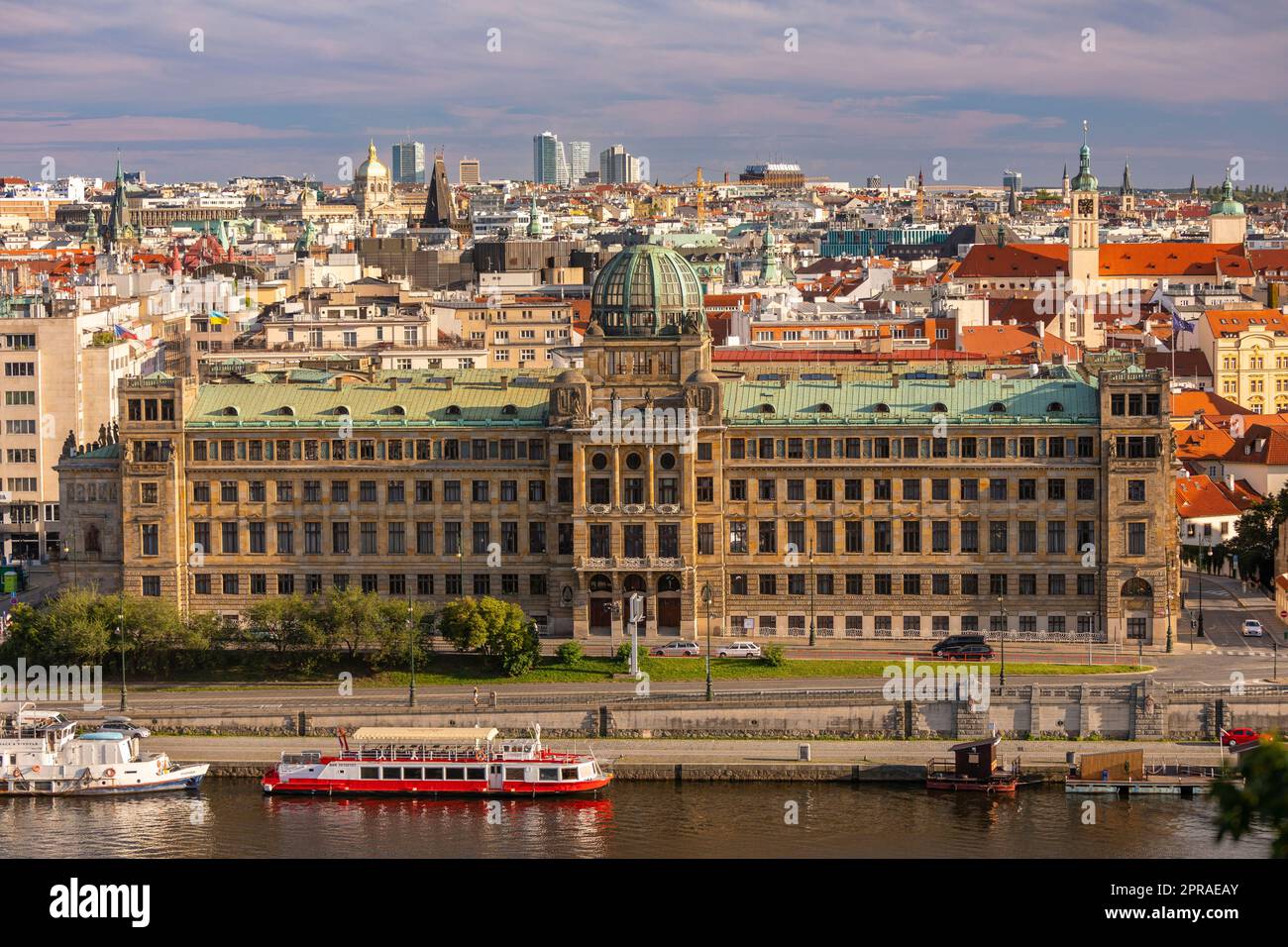 PRAGUE, CZECH REPUBLIC - The Ministry of Industry and Trade building, on the Vltava River. Stock Photo