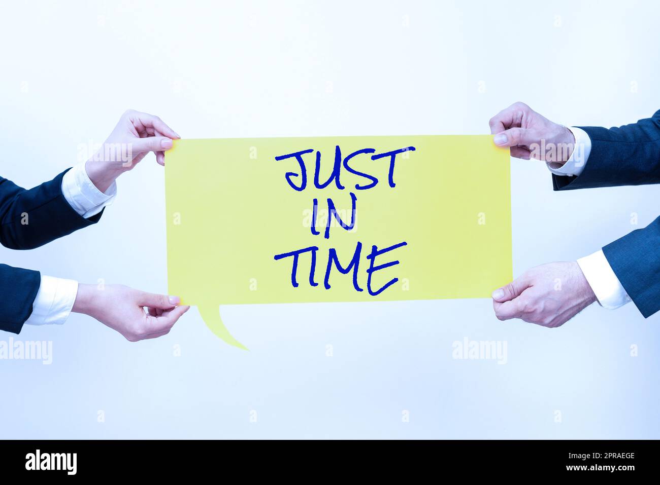 Conceptual display Just In Time. Concept meaning Arriving exactly at ...