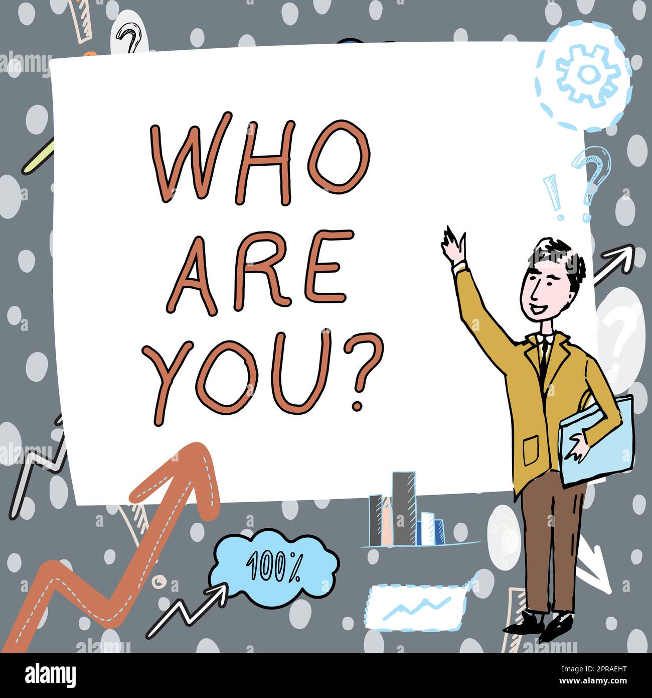 Handwriting text Who Are You. Concept meaning Introduce Identify