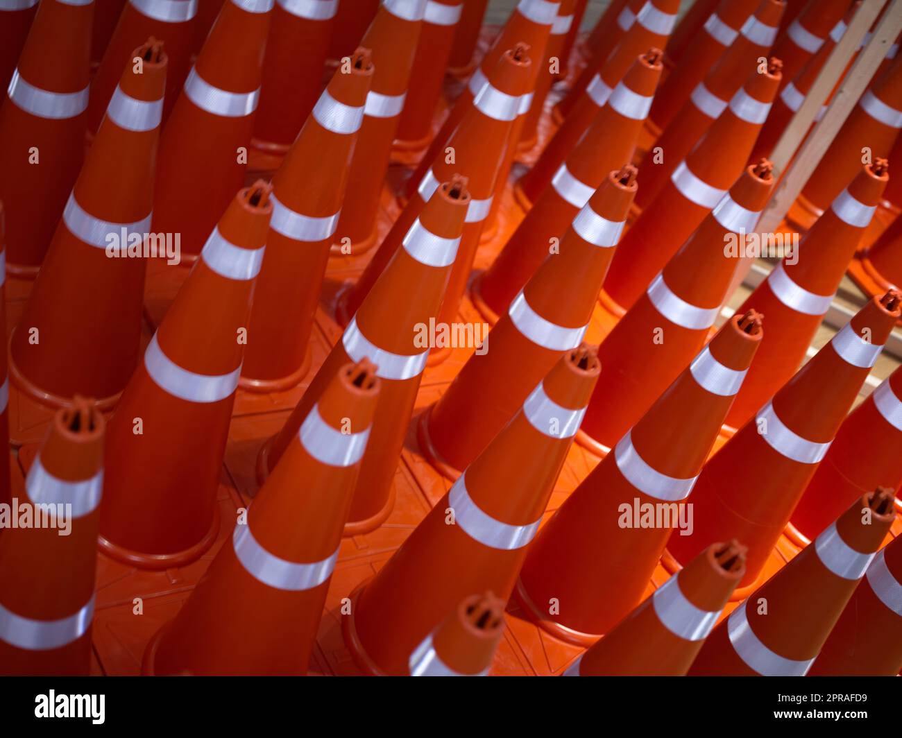 A row of traffic cones background . Concept traffic Stock Photo Alamy