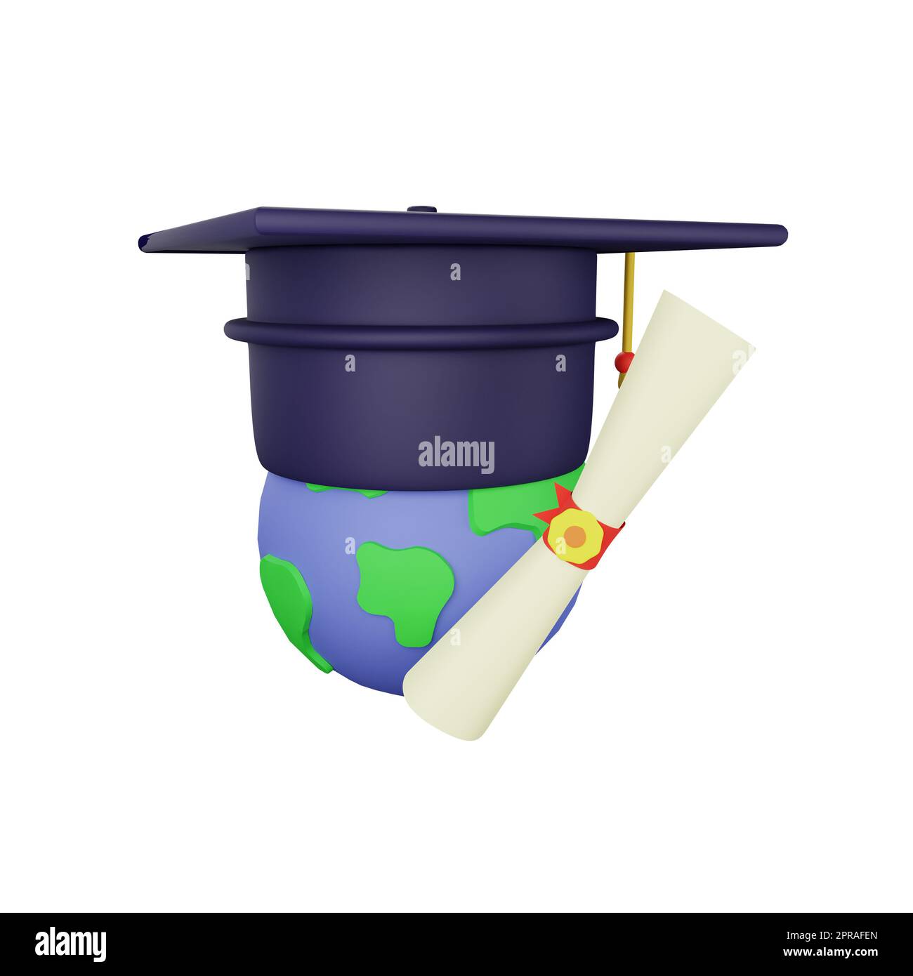 university student cap mortarboard and diploma graduation concept Stock Photo
