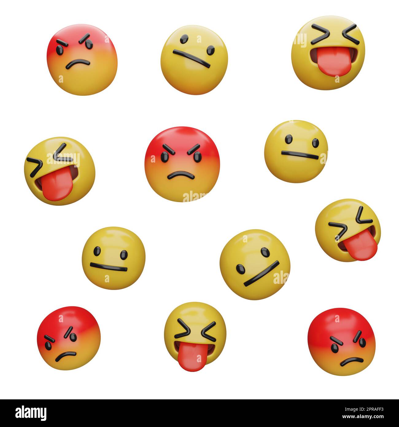 Cat face emoji vector set. Cats emoticon in angry and sad expressions or  emotion isolated in white background. Vector illustration 3d realistic  Stock Vector Image & Art - Alamy