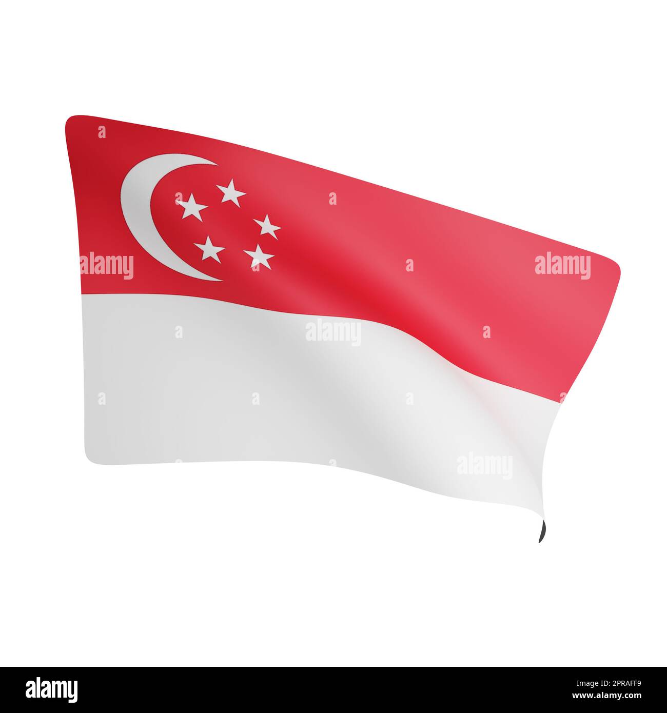 3d rendering of singapore flag concept singapore national day Stock