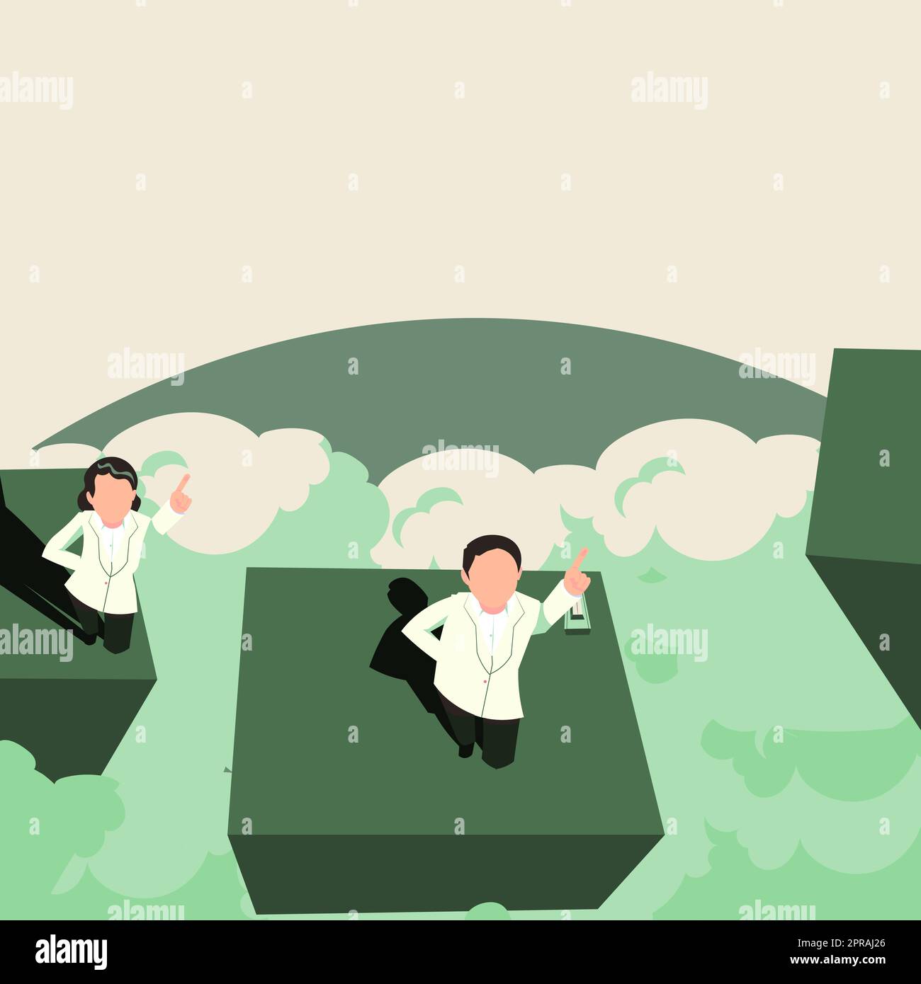 Successfully Inventive Fool Businessmen In Suit Pointing Upwards Representing Innovative Thinking ...