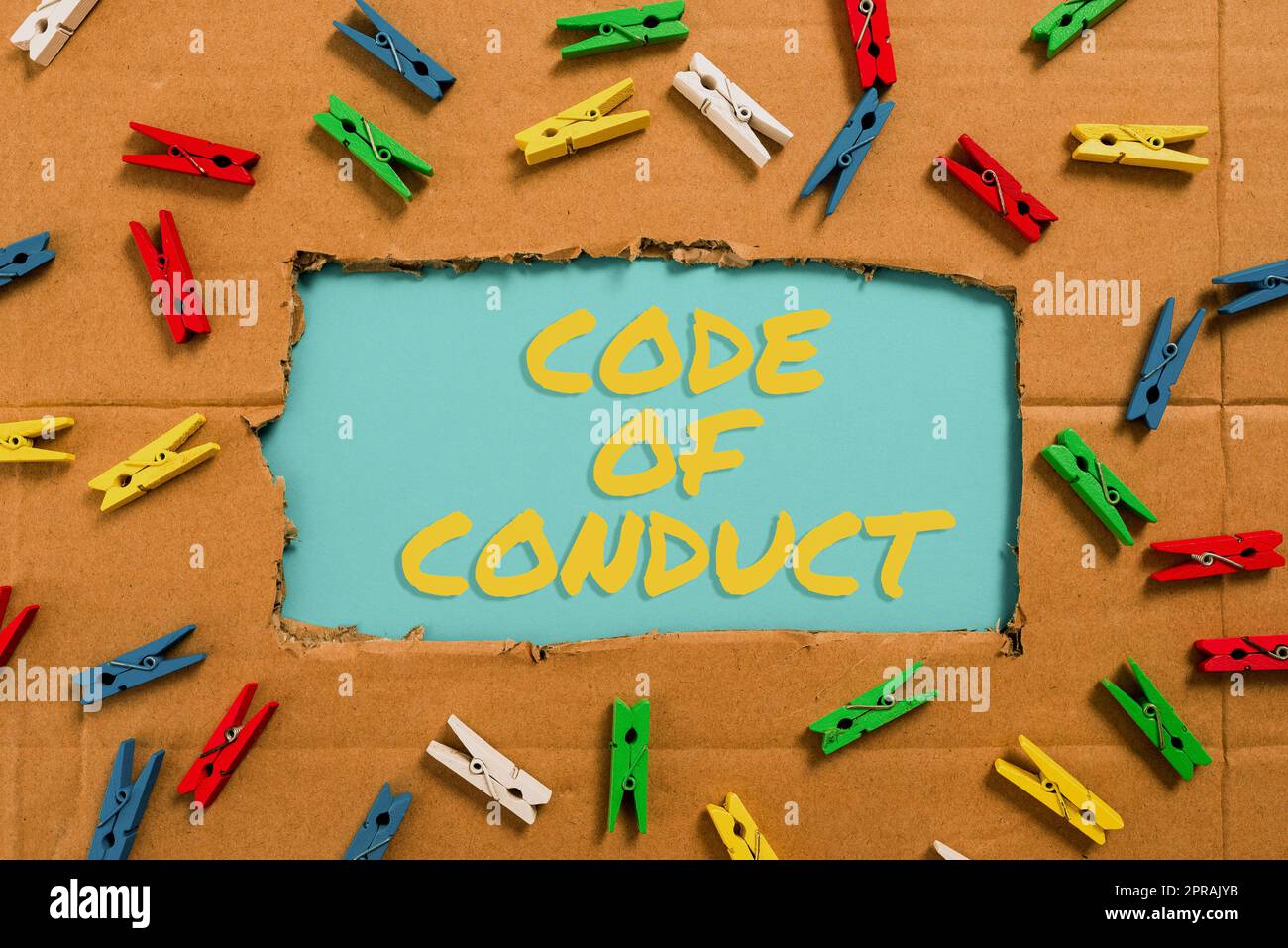 Text showing inspiration Code Of Conduct, Business overview Ethics