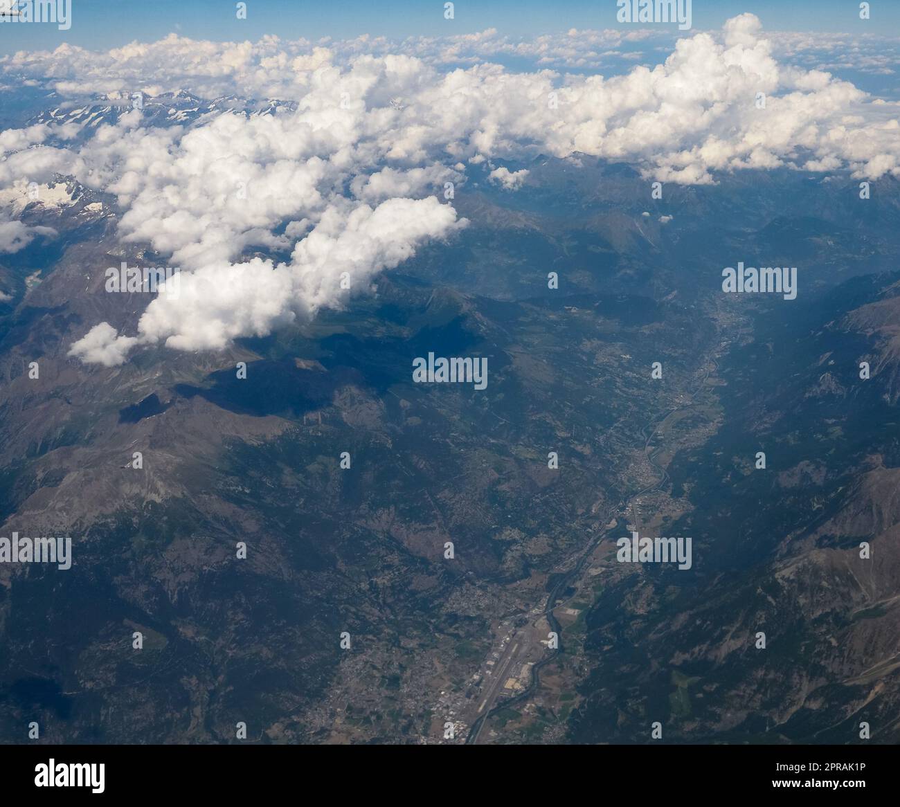 Aerial view of Alps mountains Stock Photo - Alamy