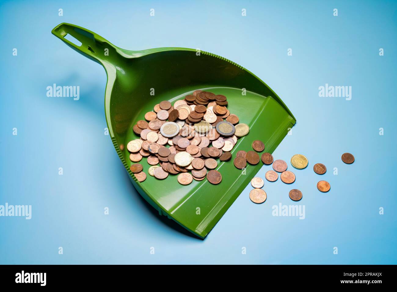 the coins collected with the dustbin Stock Photo Alamy