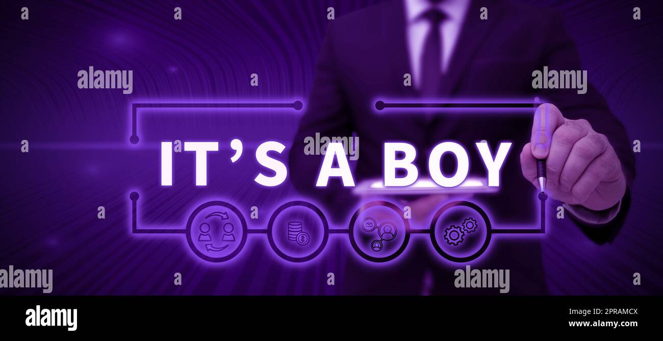 Text caption presenting It S A Boy. Word for Expecting a male baby cute