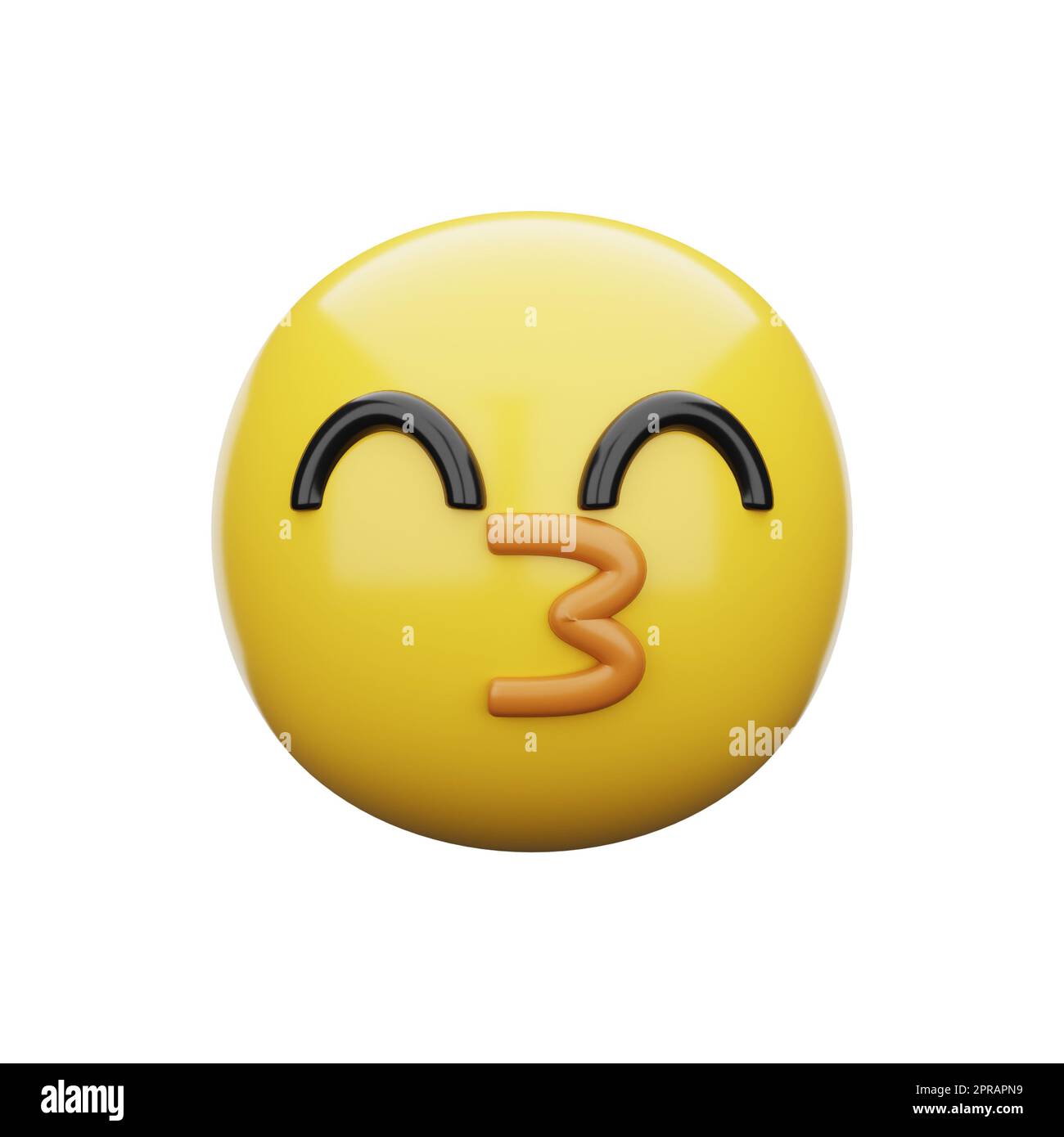 3d emoji Kissing Face with Smiling Eyes Stock Photo Alamy