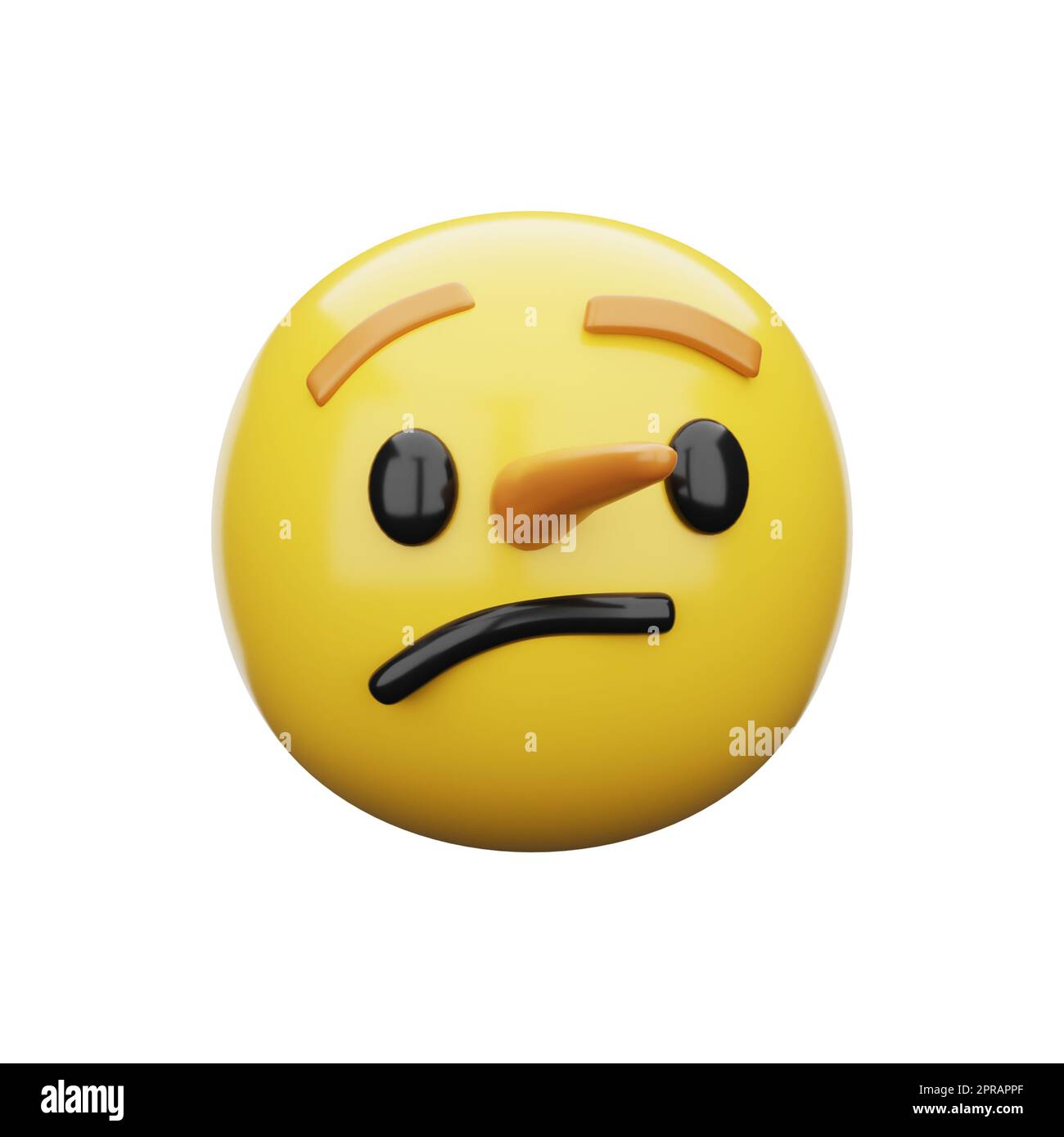 Clipart Cartoon of a Lying Lie Face Emoji Emoticon With Long 