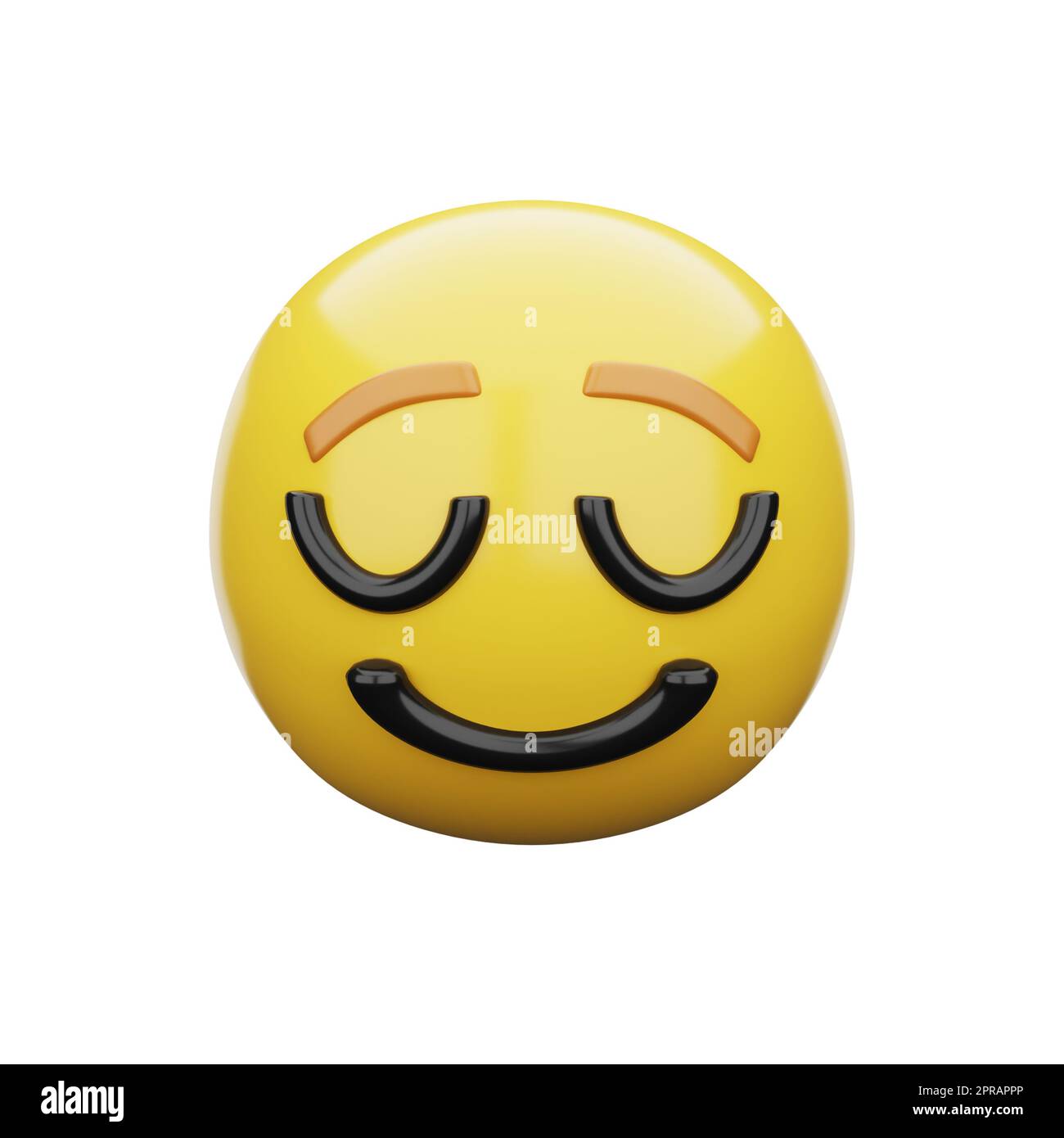 3d emoji Relieved Face Stock Photo