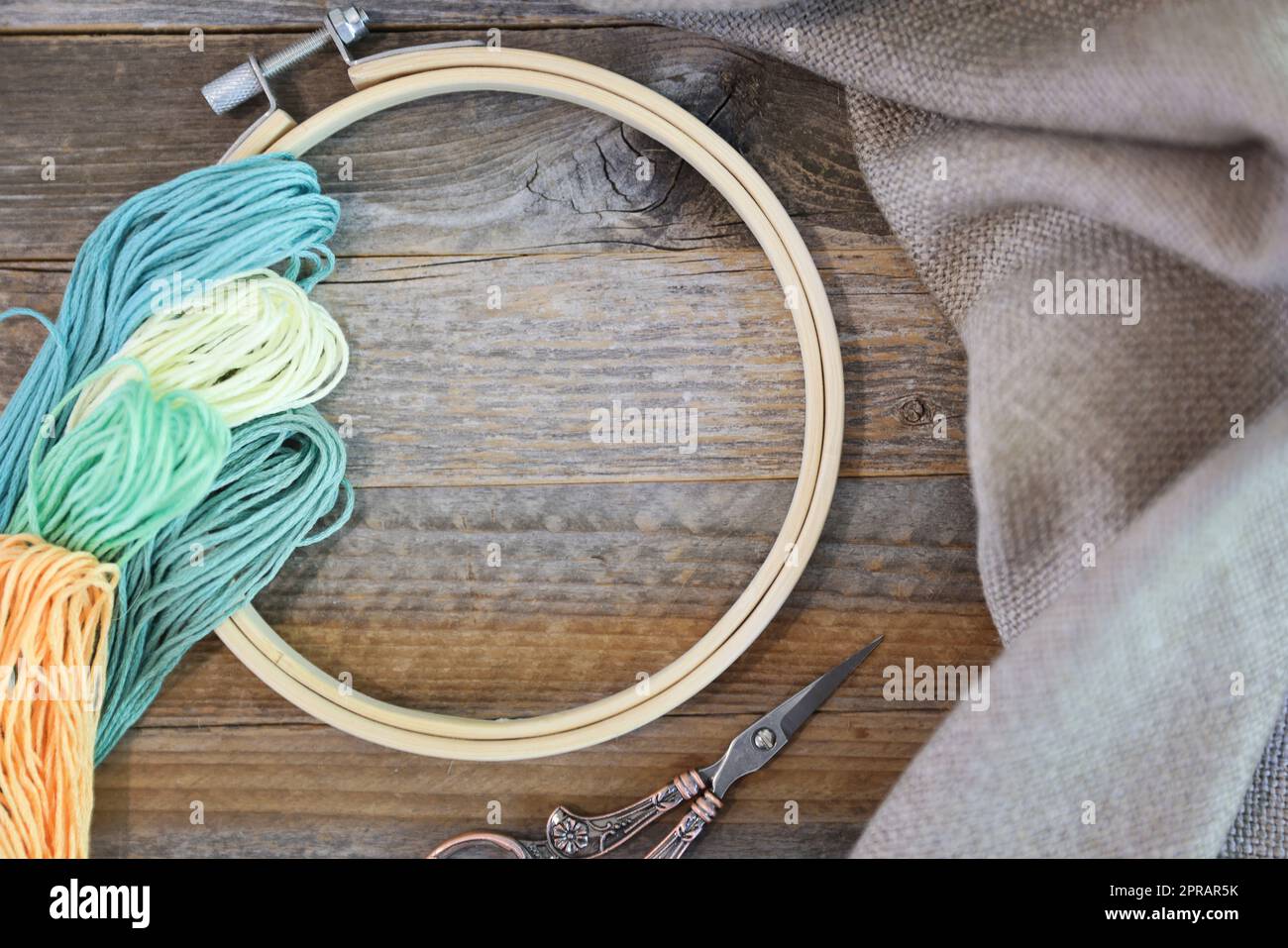 Embroidery Hoop and Floss Stock Photo Alamy