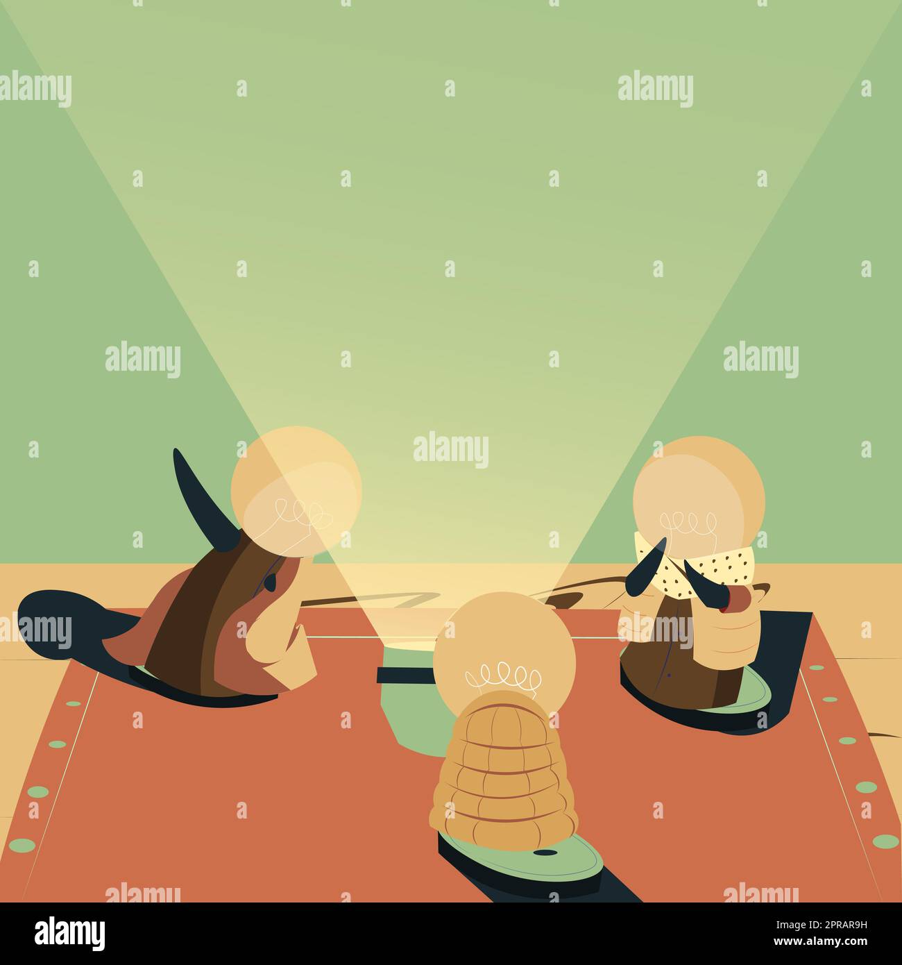 Abstract Brainstorming Problem Solutions, Careful Thinking Concept