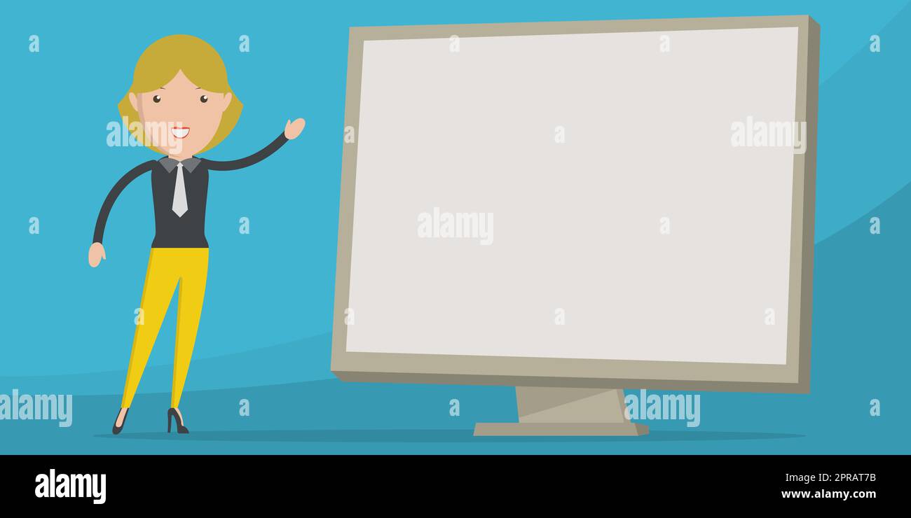 Teacher Design Points Hand At Blank Whiteboard Presentation Ideas Stock Photo Alamy