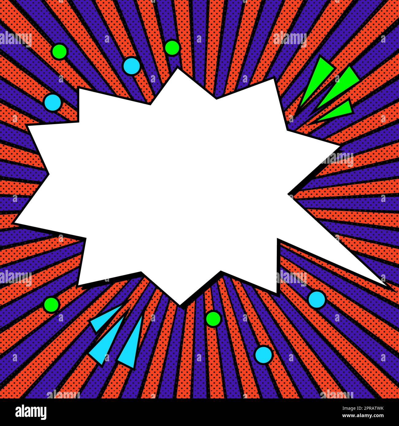 Comic Blank Speech Bubble With Copy Space Over Circular Color ...