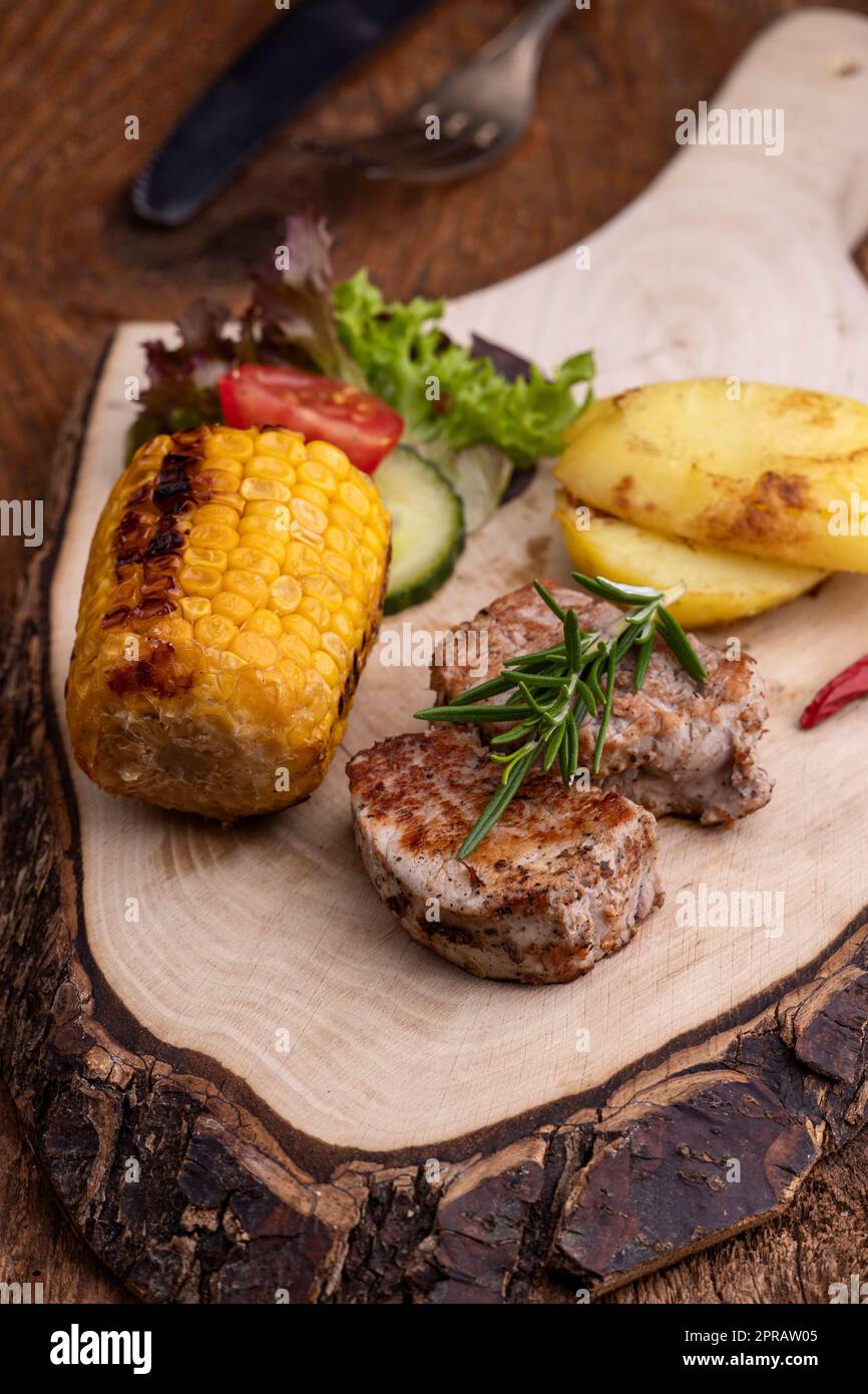 grilled pork fillet Stock Photo Alamy