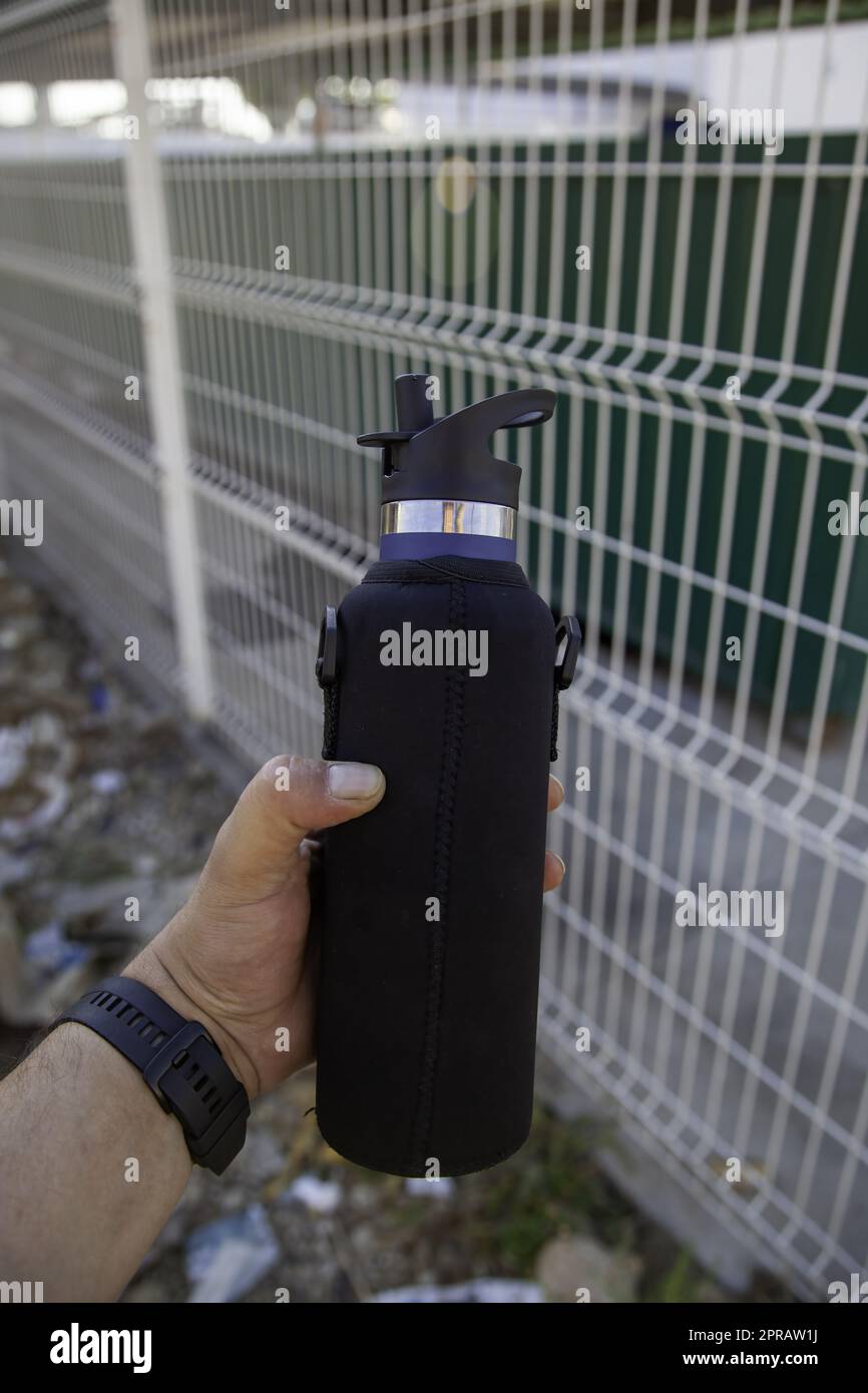 Neoprene water bottle Stock Photo