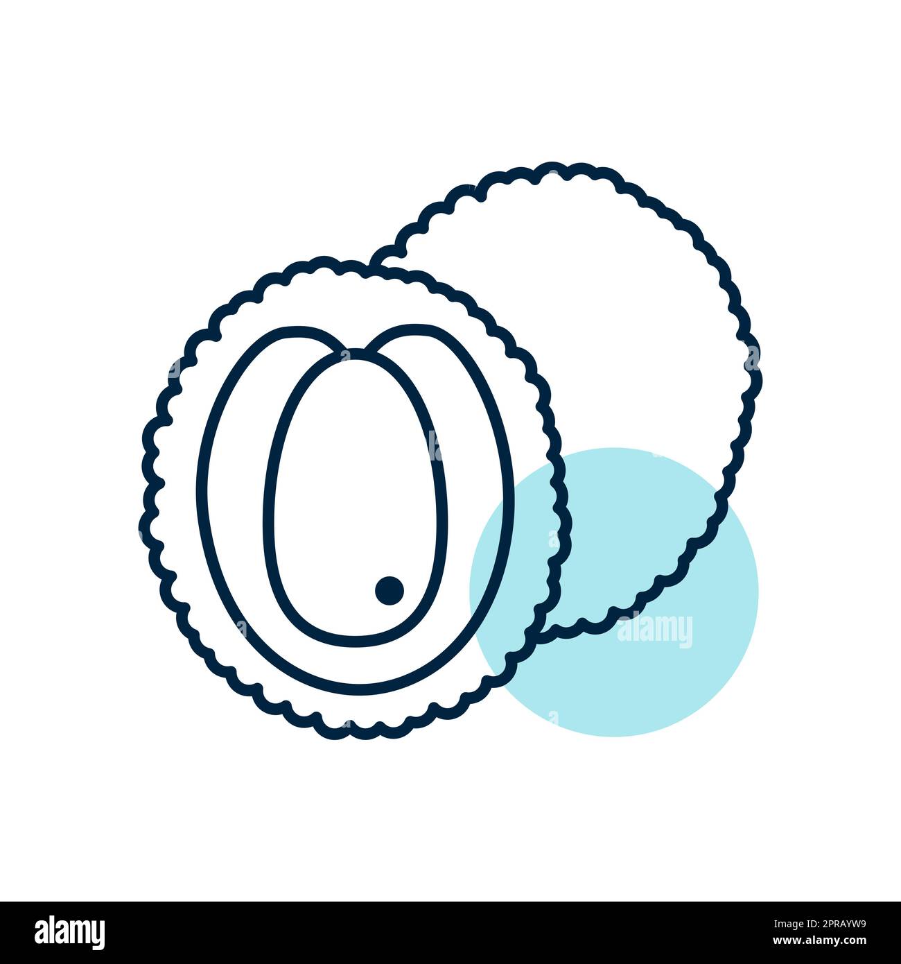 Lychee tropical fruit vector icon. Graph symbol for food and drinks web ...