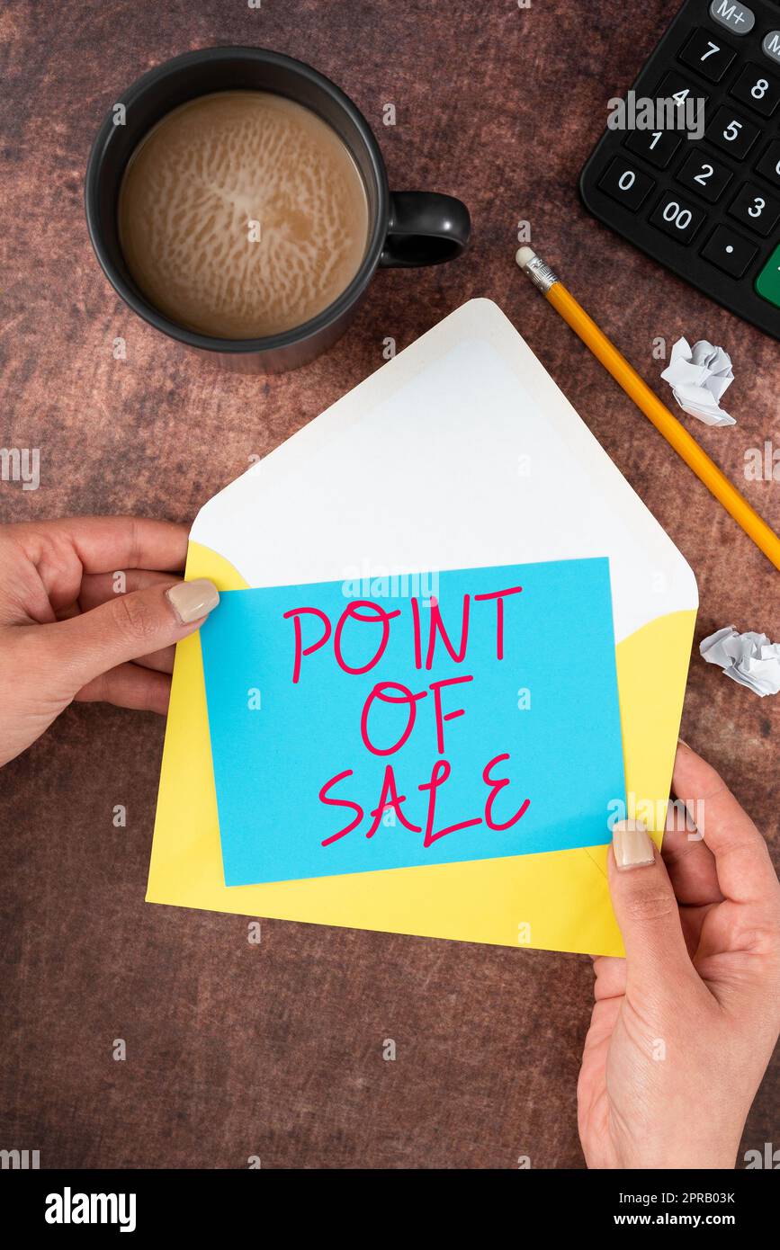 Text showing inspiration Point Of Sale. Concept meaning Method for