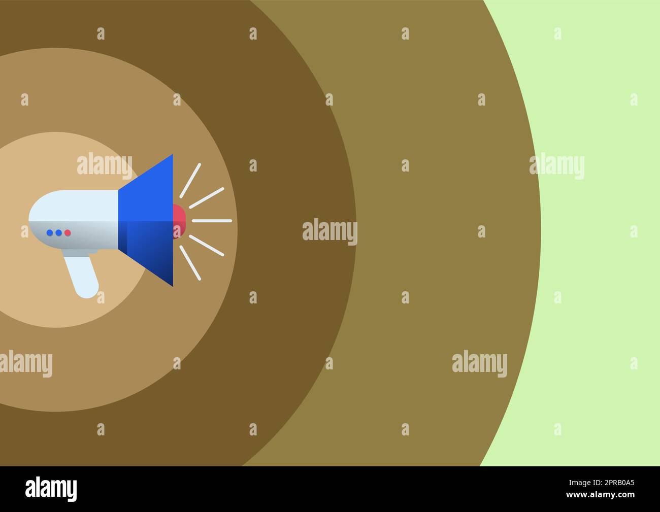 Line Drawing Bullhorn Producing Recent Advertisement. Illustration Of A Loud Megaphone Speaker