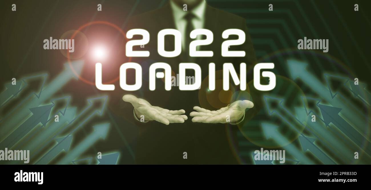 Text caption presenting 2022 Loading. Word Written on Advertising the ...