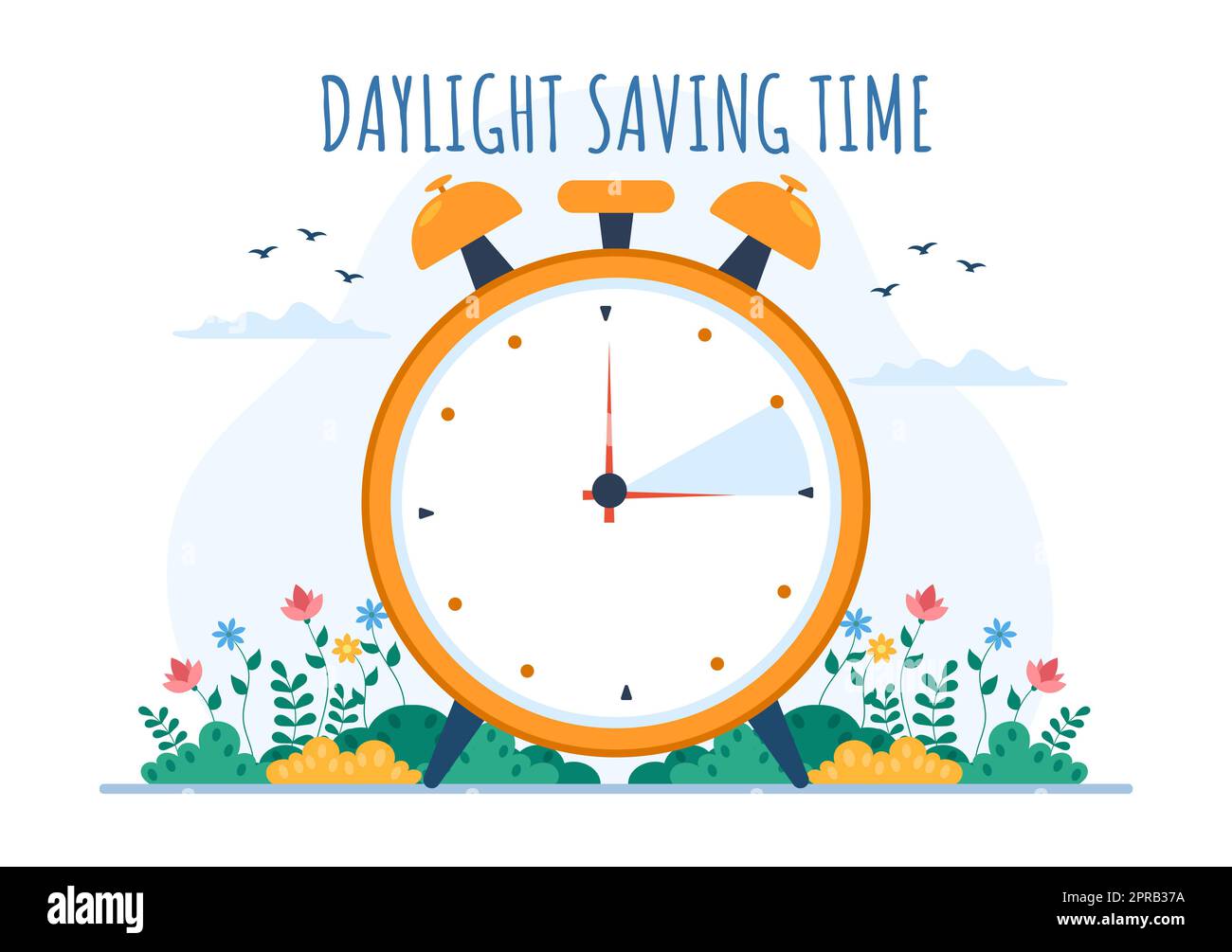 Daylight Saving Time ends concept. The hand of the clocks turning to winter  and summer time. Vector illustration in modern flat style design Stock  Vector Image & Art - Alamy