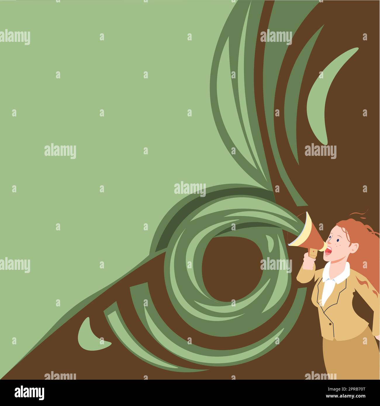 Female Leader Making Statement. Woman Wearing Formal Attire Holds