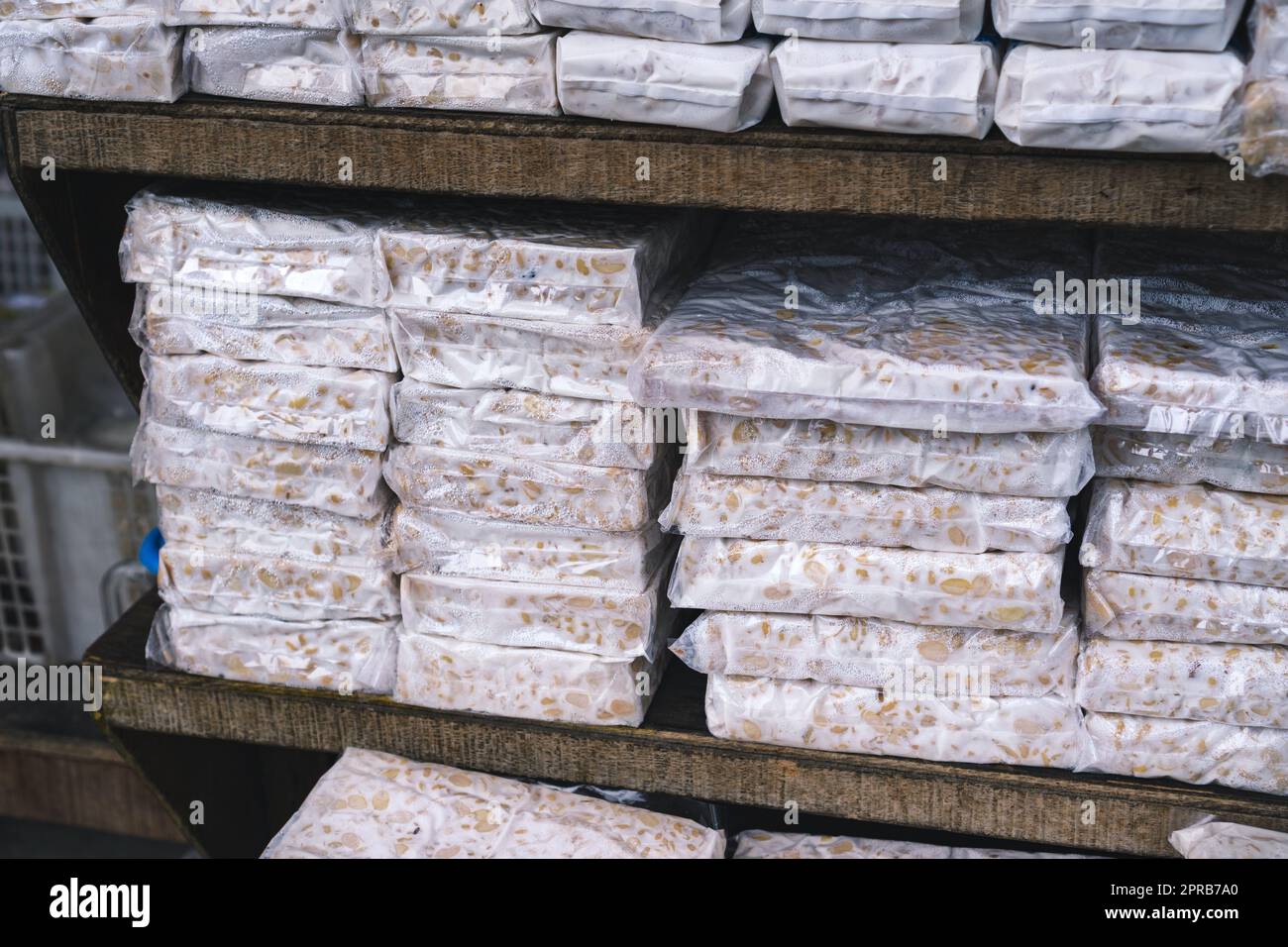 tempeh traditional indonesian food made from fermented soybean in