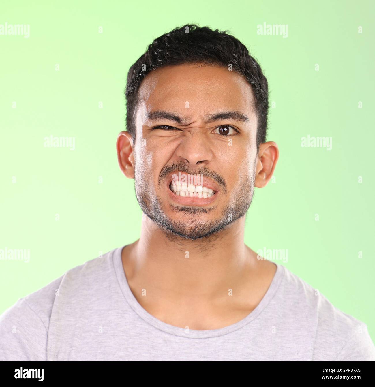 Sometimes you just gotta grit your teeth. Cropped portrait of a