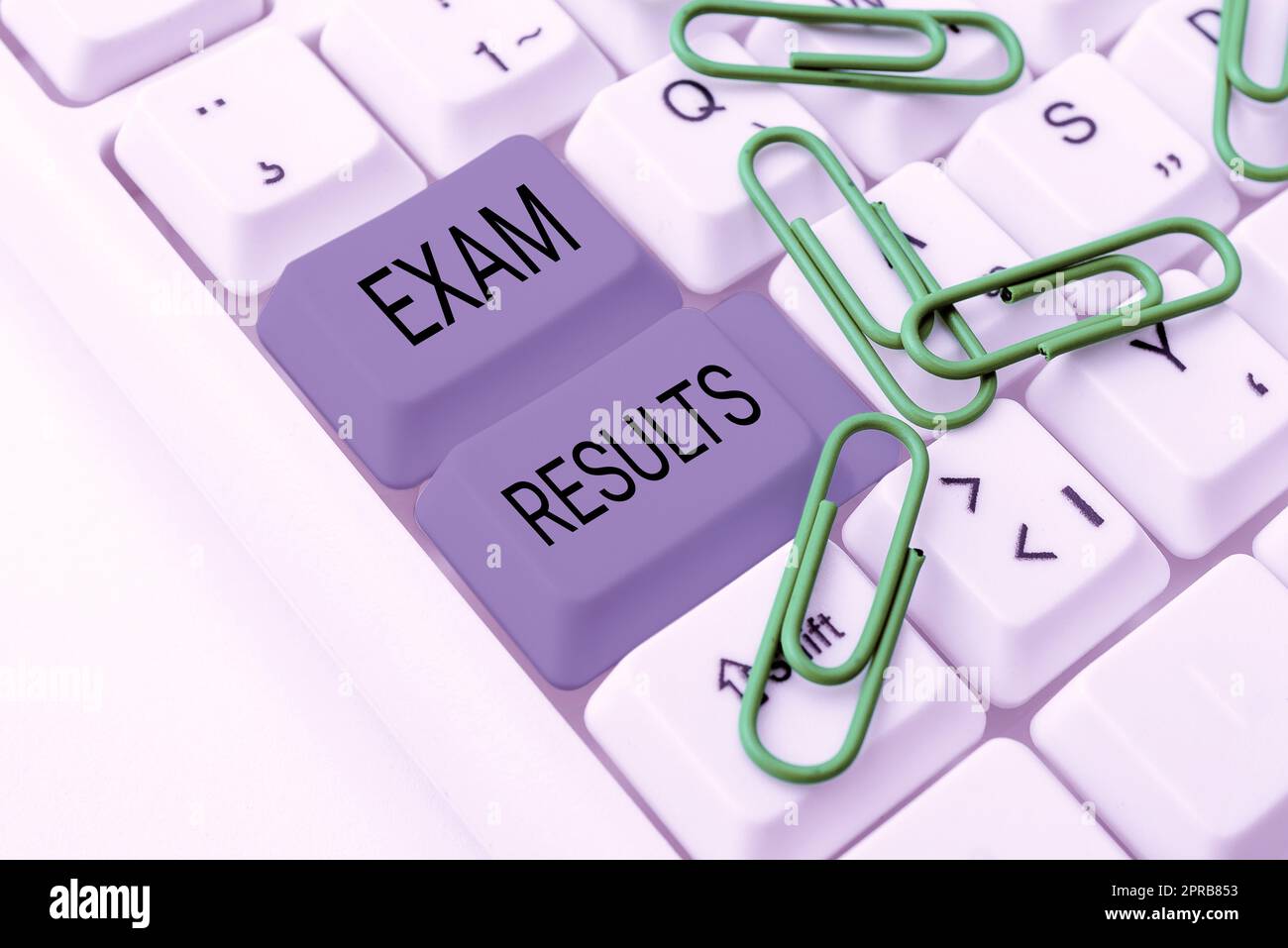 Text sign showing Exam Results. Business approach An outcome of a formal test that shows knowledge or ability -48694 Stock Photo
