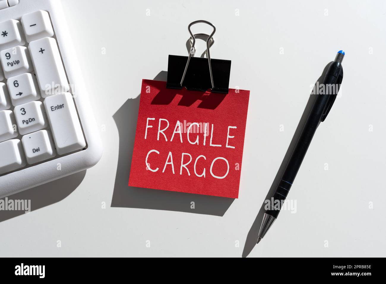 Sign displaying Fragile Cargo. Concept meaning Breakable Handle with