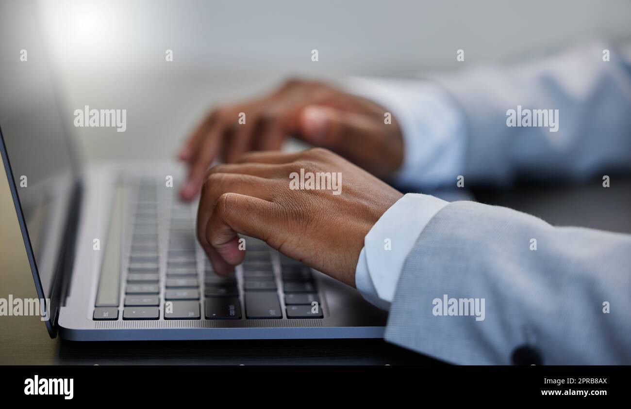 Ive been typing up documents all day. a businesswoman using a laptop. Stock Photo