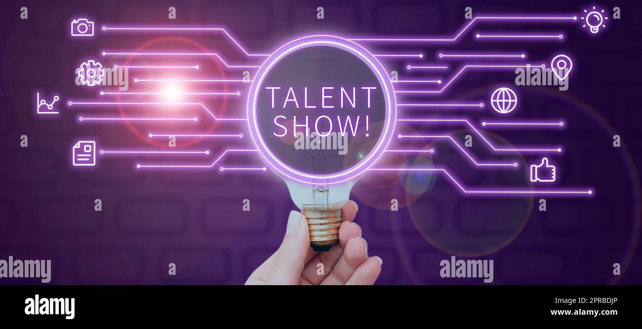 Sign displaying Talent Show. Business concept Competition of