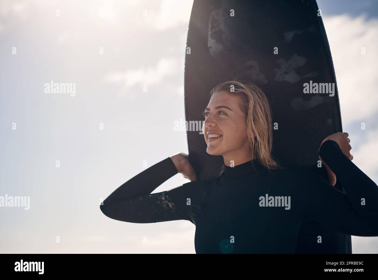 Woman surfboard surfing sea hi-res stock photography and images - Alamy