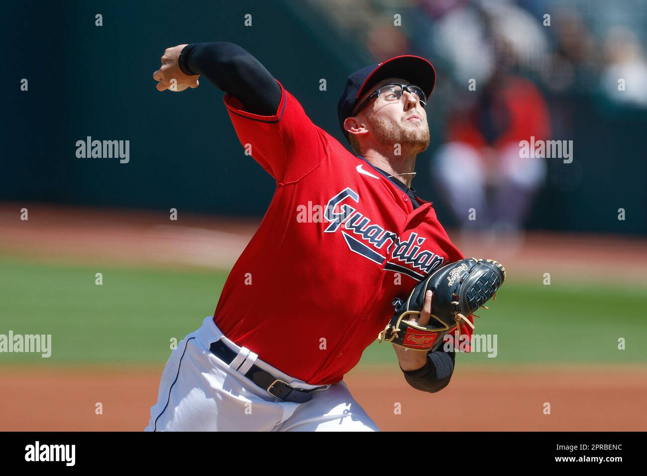 Cleveland Guardians Starting Pitcher Tanner Bibee Throws In His Major ...