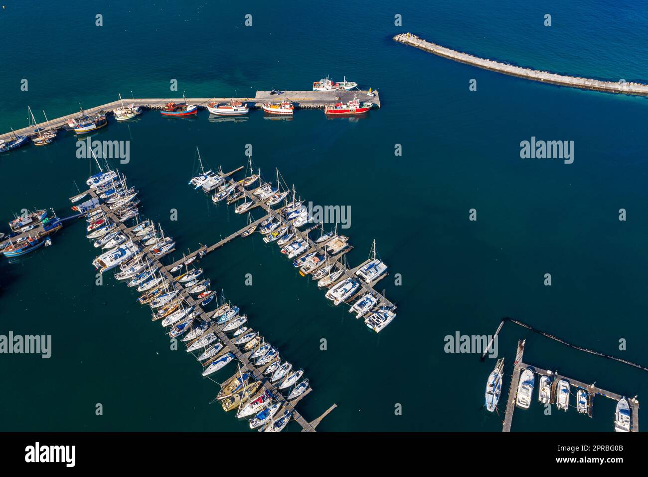 Oh the places youll go in your boat. High angle shot of boats at a ...