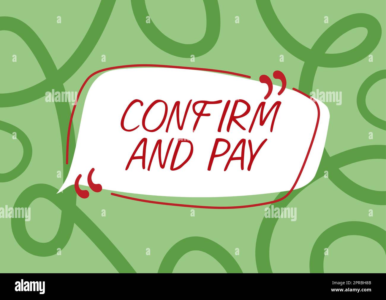 Conceptual display Confirm And Pay. Business concept Check out your purchases and make a payment Confirmation Cartoon Style Thought Bubble Box Representing Ideas And Opinions. Stock Photo