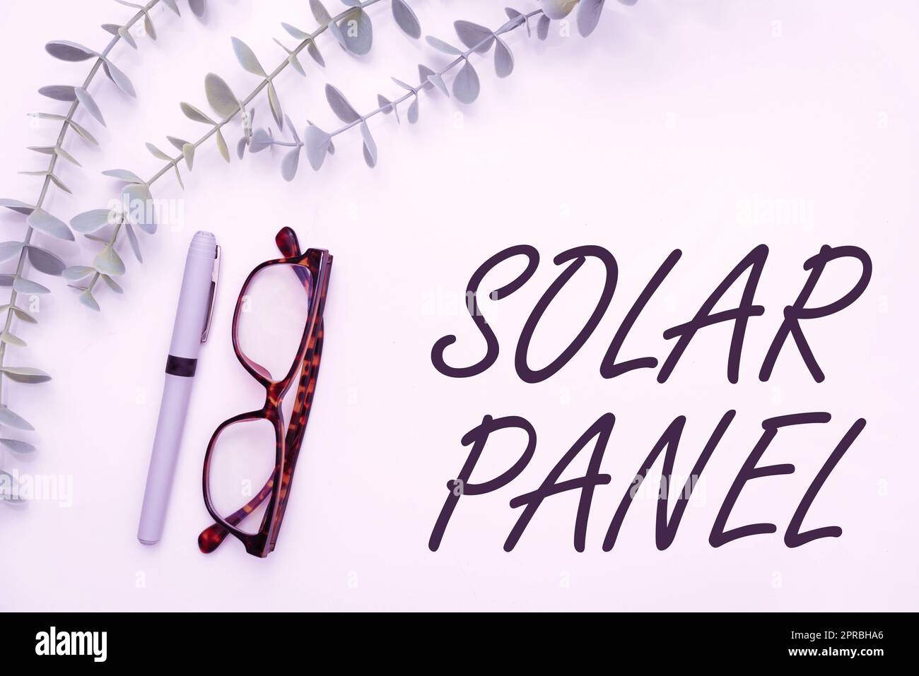 Conceptual display Solar Panel. Word Written on designed to absorb suns