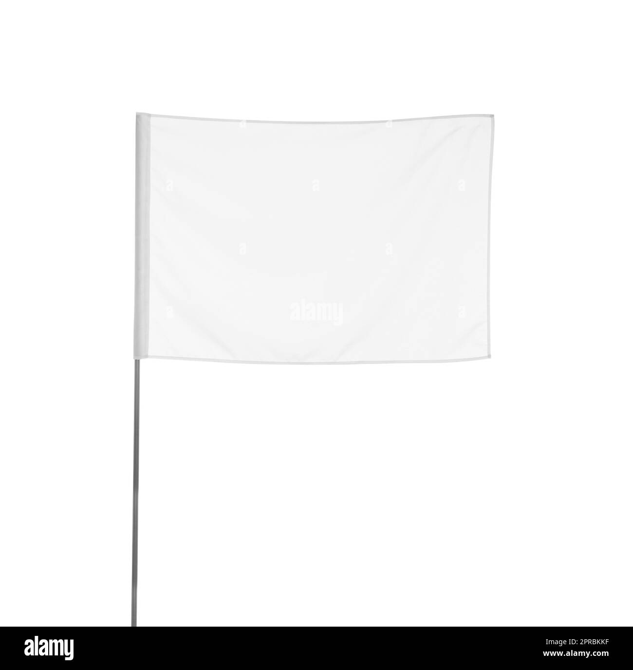 Blank flag isolated on white. Mockup for design Stock Photo Alamy